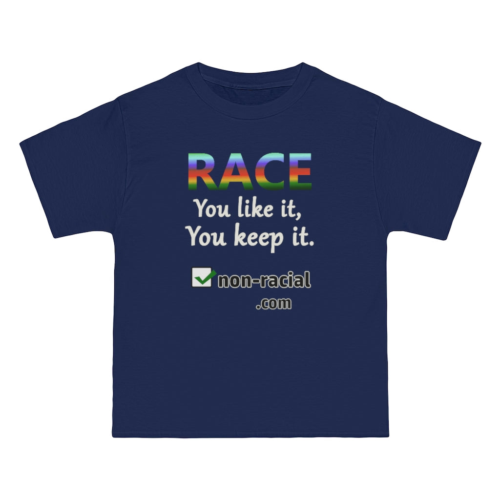 5180 Beefy-T®  Short-Sleeve T-Shirt -Race- You Like It, You Keep It - TEE - PLAIN - Rainbow White Letters