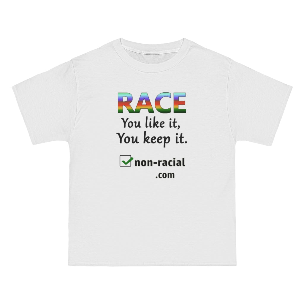 5180 Men's Beefy-T®  -Race- You Like It, You Keep It - TEE - PLAIN - Rainbow Black Letters