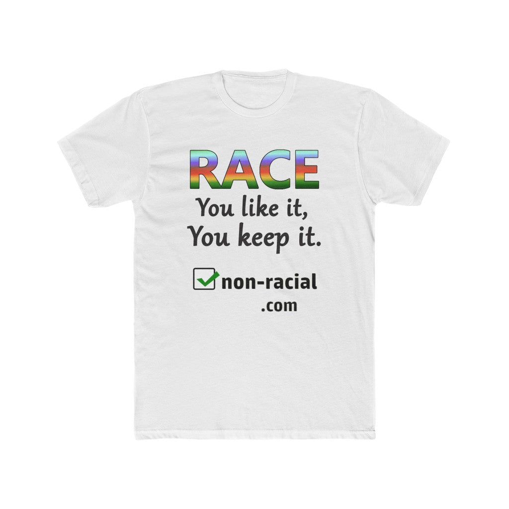 3600 Men's Cotton Crew - TEE - PLAIN - Rainbow Black Letters Race-You Like It, You Keep It